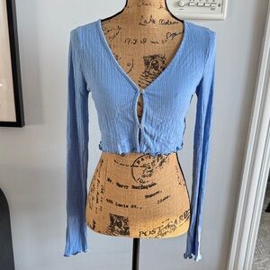 Urban Outfitters Light Blue Crop Cardigan